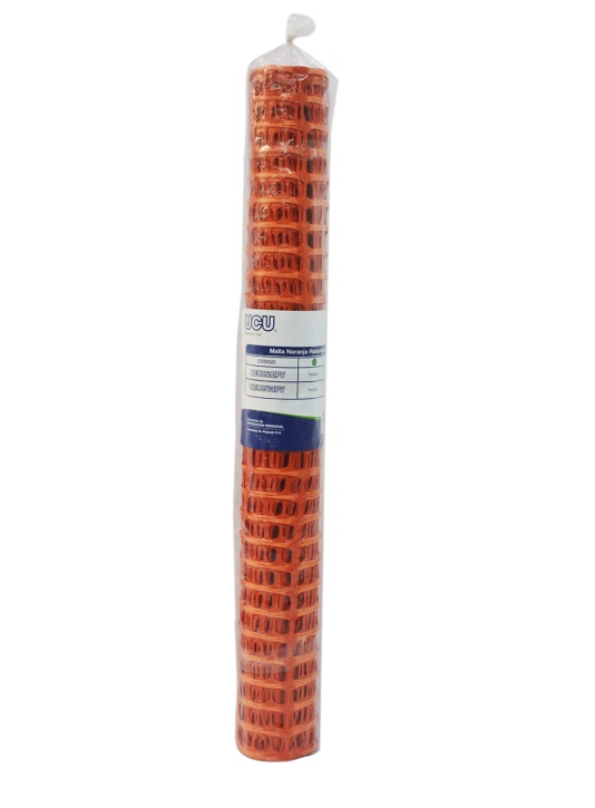 MALLA NARANJA RETICULADA PLASTICA LIVIANA ROLLO DE 1X45M DE PASCALE