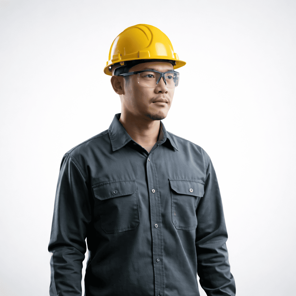 trabajador con casco